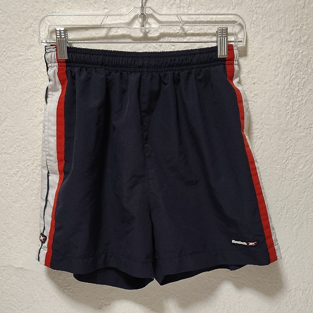 Reebok NavySwim Shorts with Red and White Accents Sz M